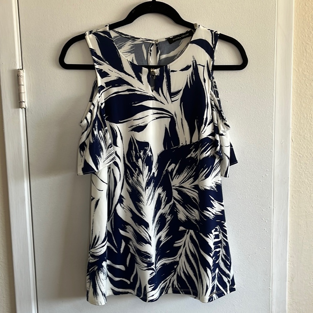 Ivanka Trump off the shoulder navy blue and white top. Size S/P